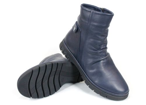 дамски боти Lina Arte естествена кожа тъмносини