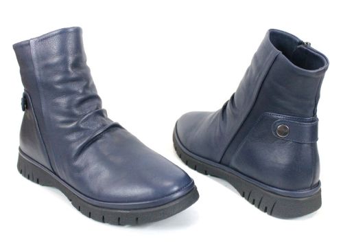 дамски боти Lina Arte естествена кожа тъмносини