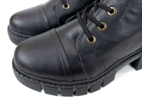 дамски ниски боти Forte Ombra естествена кожа черни