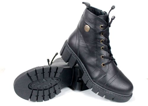 дамски ниски боти Forte Ombra естествена кожа черни