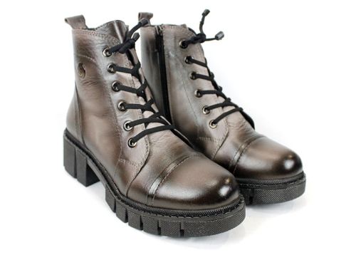 дамски ниски боти Forte Ombra естествена кожа визон