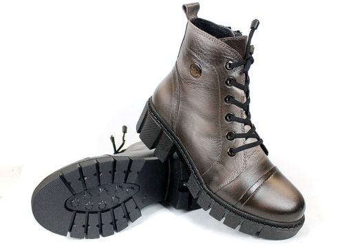 дамски ниски боти Forte Ombra естествена кожа визон