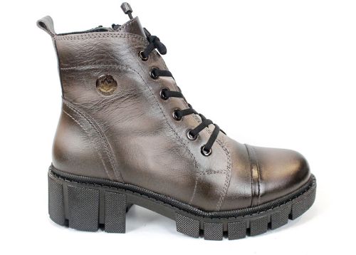 дамски ниски боти Forte Ombra естествена кожа визон