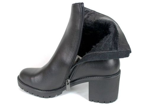 Дамски боти Linea Pura – естествена кожа, стабилен ток