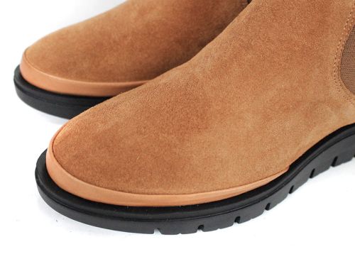 Дамски боти Lumea – светло кафяв естествен велур