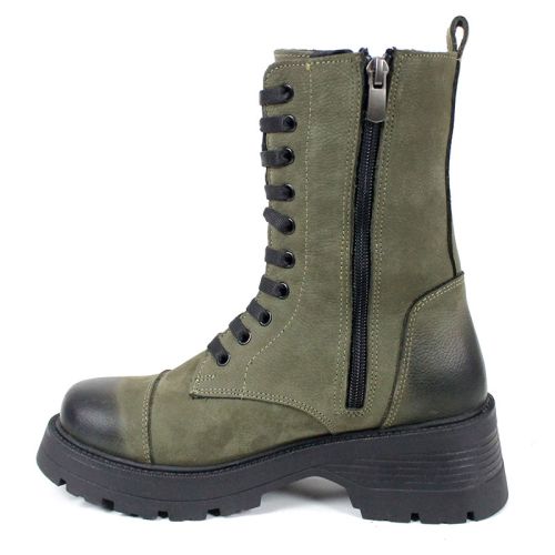 дамски кубинки terra vento зелен естествен набук