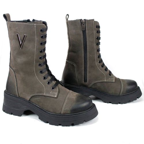 дамски кубинки terra vento тъмно сив естествен набук