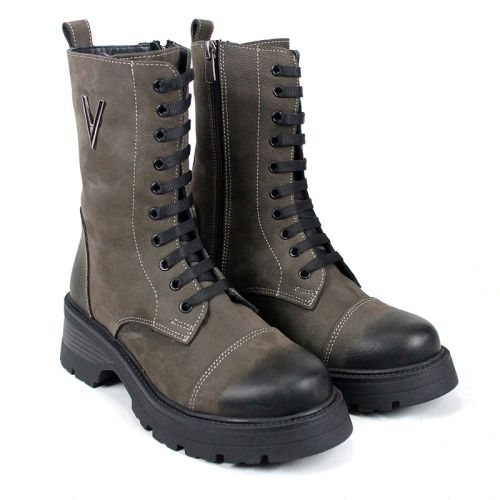 дамски кубинки terra vento тъмно сив естествен набук