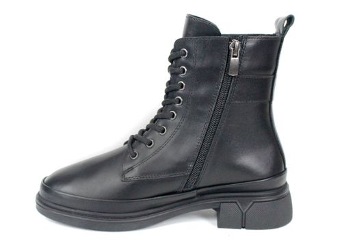 дамски кубинки Noir Forte естествена кожа черни