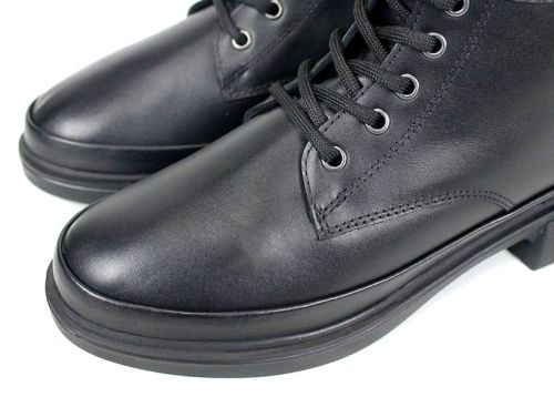 дамски кубинки Noir Forte естествена кожа черни