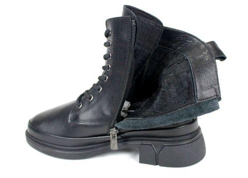 дамски кубинки Noir Forte естествена кожа черни