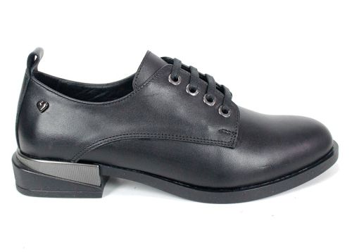 дамски обувки Silenza Noir от естествена кожа, черни, Quiet Luxury стил