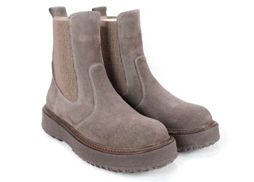 дамски Челси боти Nordéa естествен велур визон