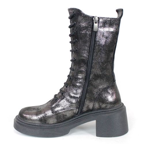 дамски боти Nero Audace естествена кожа старо сребро