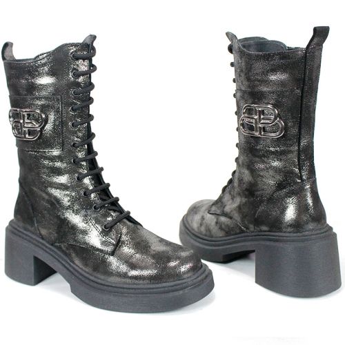 дамски боти Nero Audace естествена кожа старо сребро