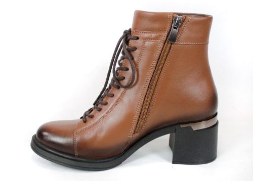 дамски боти Nera Forte естествена кожа светло кафяво