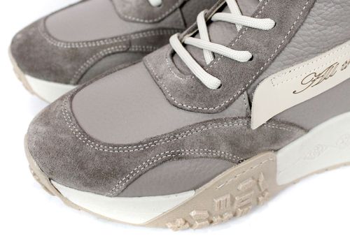 Дамски високи сникърси Terra Pulse визон – естествена кожа и велур, топъл хастар