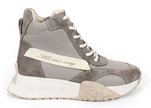 Дамски високи сникърси Terra Pulse визон – естествена кожа и велур, топъл хастар