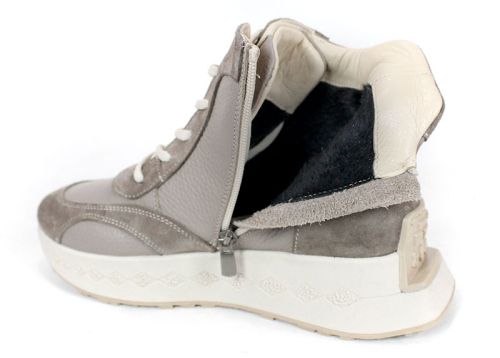 Дамски високи сникърси Terra Pulse визон – естествена кожа и велур, топъл хастар