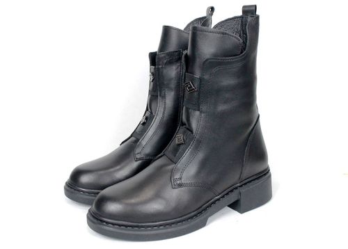 дамски боти Nero Passo естествена кожа черни удобни