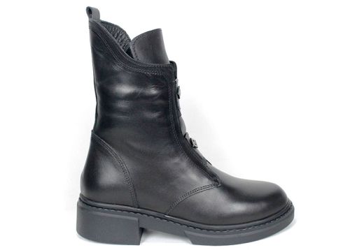 дамски боти Nero Passo естествена кожа черни удобни