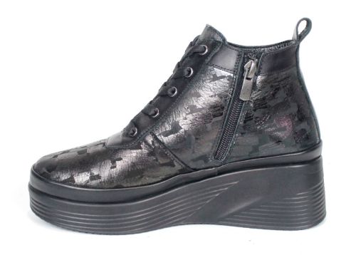 Дамски боти Perle Noire от естествена кожа в тъмна перла