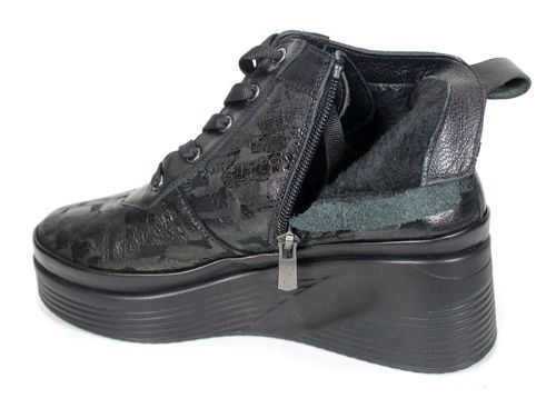 Дамски боти Perle Noire от естествена кожа в тъмна перла