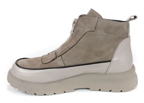 Дамски кларкове Sabbia Soft от естествен велур в цвят визон със зимно ходило