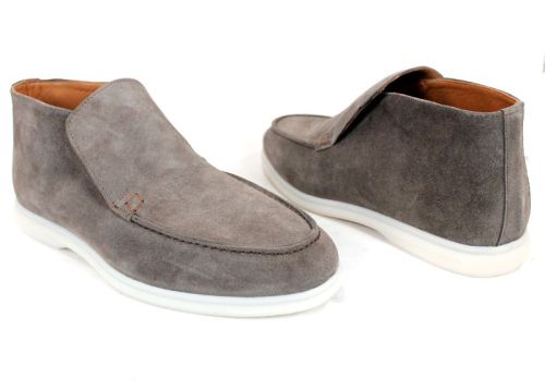 Мъжки обувки Velour Notte от естествен велур в таупе