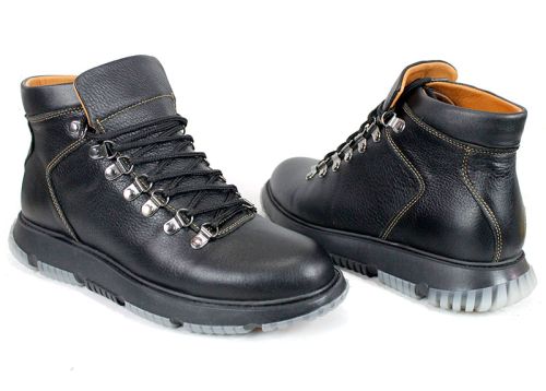 Мъжки туристически боти Imperio Nero – естествена черна кожа