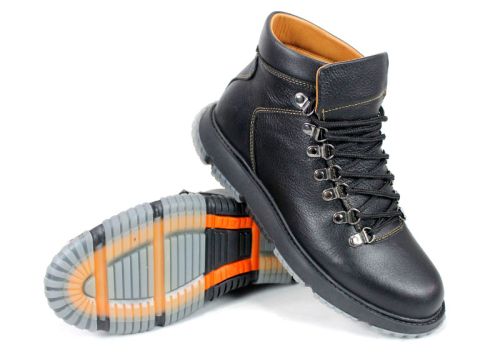 Мъжки туристически боти Imperio Nero – естествена черна кожа