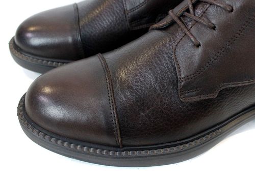 Мъжки боти Notte Urbano – кафява естествена кожа напа и флотер, топъл хастар и цип