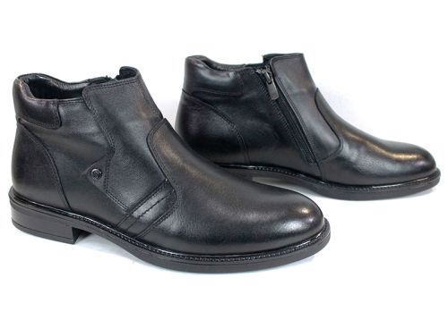 Мъжки боти Nero Maestro – естествена кожа напа, топъл хастар, класически черен цвят