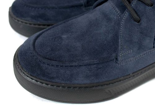Мъжки боти Loftе Vento – естествен велур, тъмно сини, с връзки и цип, топъл хастар