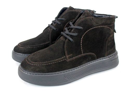 Мъжки велурени боти Loftе Vento – тъмно кафяв цвят