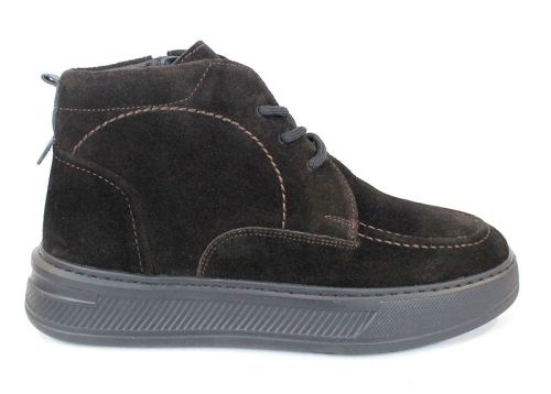 Мъжки велурени боти Loftе Vento – тъмно кафяв цвят