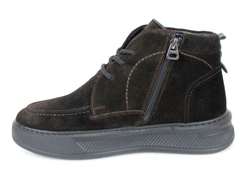 Мъжки велурени боти Loftе Vento – тъмно кафяв цвят