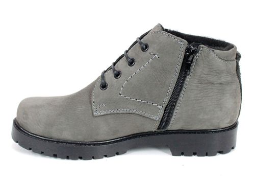 Vert Élégant – дамски зимни кларкове от естествен набук в сив цвят с топъл хастар