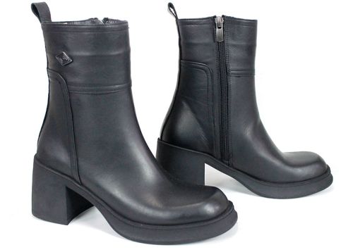 Дамски елегантни боти Nero Alleanza – естествена кожа, топъл хастар и стабилен ток