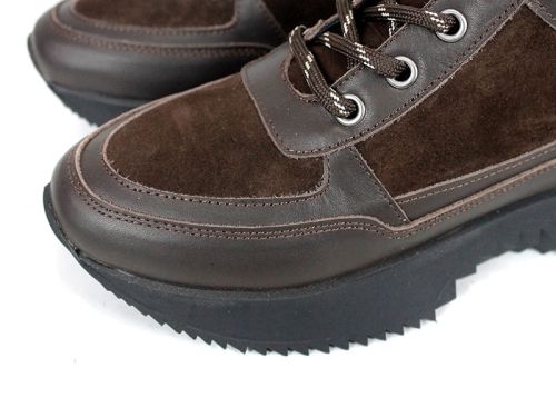 дамски високи сникърси Rovere Alto от естествена кожа и велур