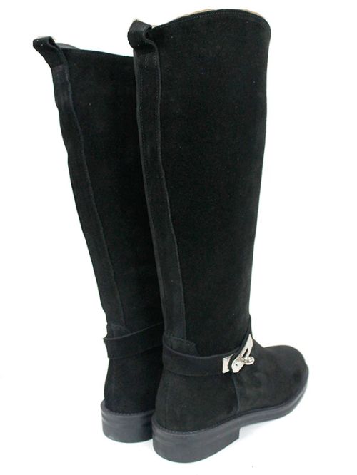 Veluto Aria – дамски ботуши от естествен велур с топла подплата, черни