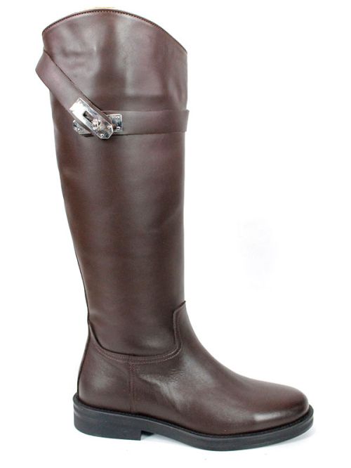 Milano Forte – дамски кожени ботуши в кафяво с подвижен аксесоар