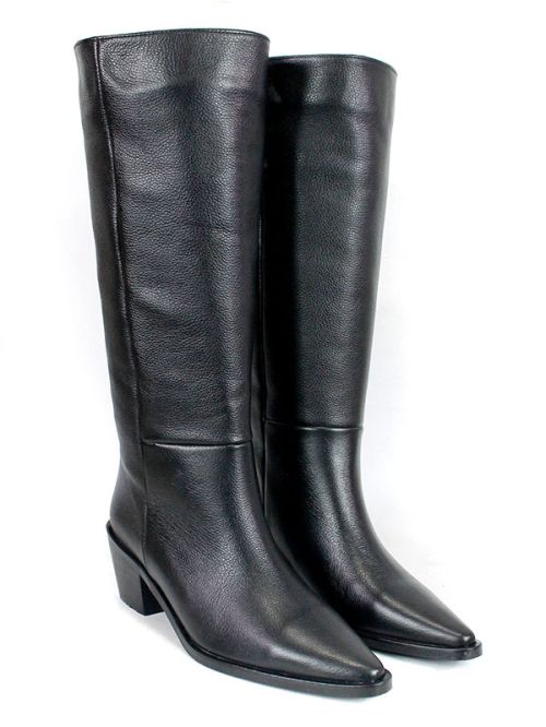 Arte Rodeo – дамски ботуши от естествена кожа в черно с каубойски стил и топла подплата