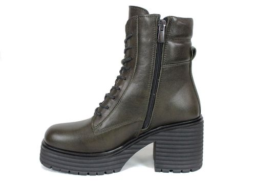 Дамски кубинки Bruna Forte – естествена кожа, тъмно зелени