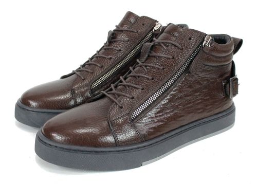 Мъжки спортни боти Modèlo Ferox – естествена кожа, кафяв цвят