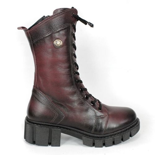 Velluto Ombra – дамски кубинки от естествена кожа, цвят бордо