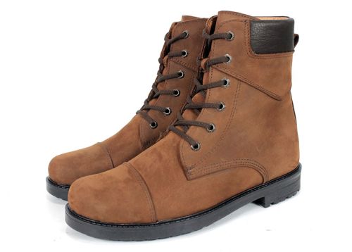 Мъжки кубинки Corda Terra от естествена кожа в кафяво