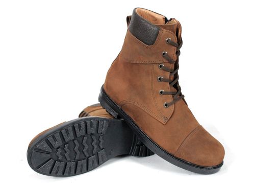 Мъжки кубинки Corda Terra от естествена кожа в кафяво