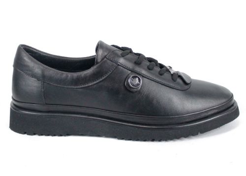 Linea Nova дамски обувки големи размери от естествена кожа в черно