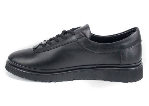 Linea Nova дамски обувки големи размери от естествена кожа в черно